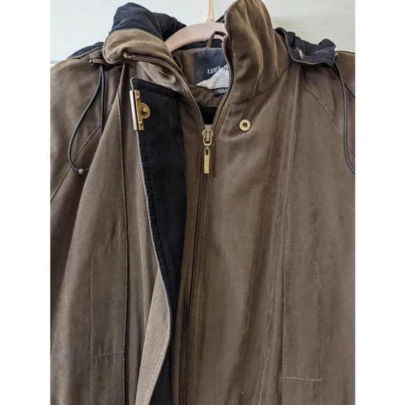 Izzi Sport Coat Womens Small Brown with Detachable Lining & Hood - Picture 4 of 10